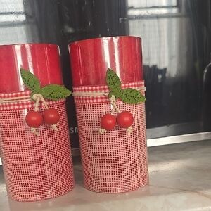 Pier 1 Set Of 2 Red Cherry Scented Candles